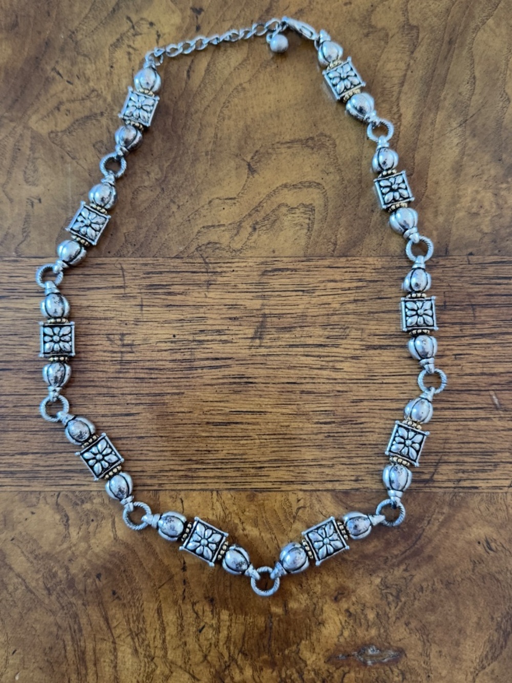 Brighton Silver-Tone Floral Bead Necklace